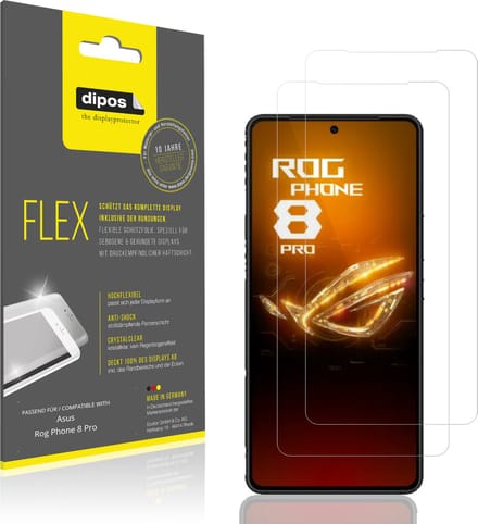 dipos – 2x Beschermfolie geschikt voor Asus Rog Phone 8 Pro | 3D Full Cover Screenprotector | 100% Passend