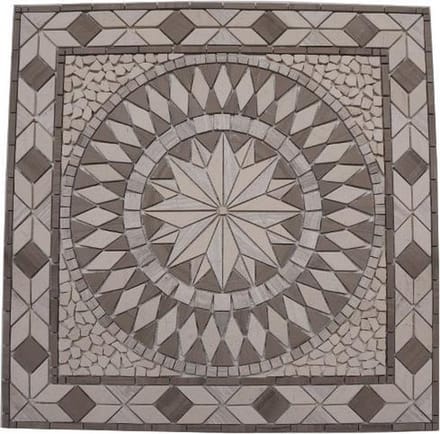 Mozaiek tegel- medallion - 67 x 67cm - marmer - 056 - natuurkleur