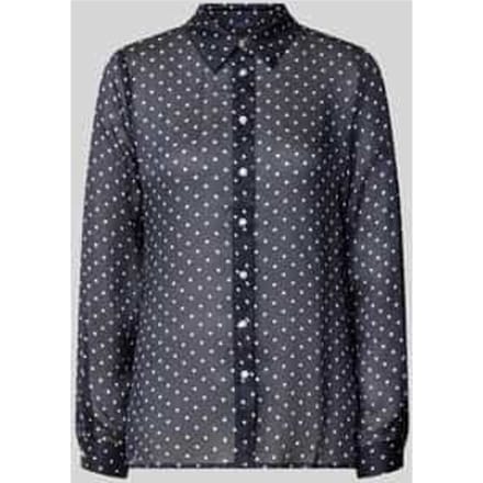 regular fit overhemdblouse in semitransparant design