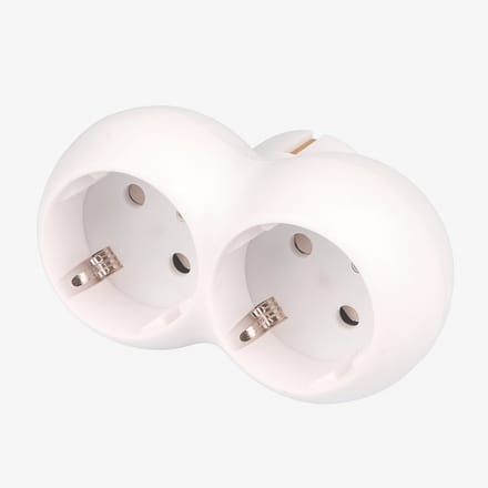Elektrawebshop Stopcontact splitter 2 voudig wit horizontaal met randaarde - 226657