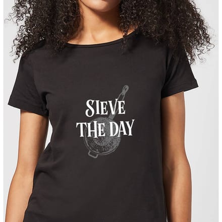 Sieve The Day Dames T-shirt - Zwart - 3XL
