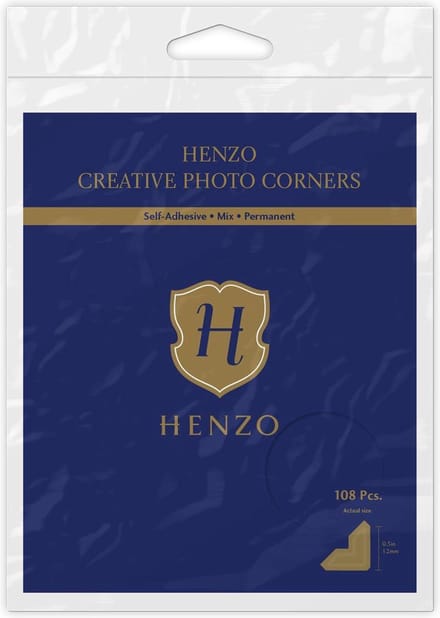 Fotoplakkers - Henzo - Creative Fotohoekjes - 108 stuks 12 mm - Zelfklevend permanent - Mix