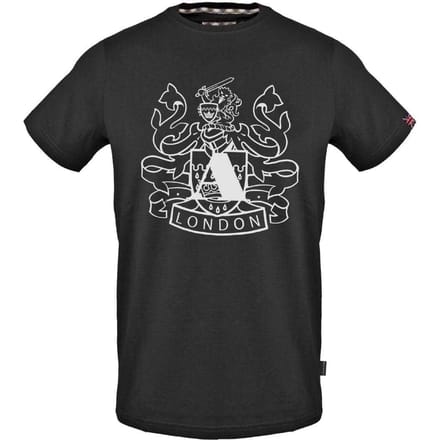 Aquascutum Heren Aldis Schild Logo T-Shirt (Zwart)