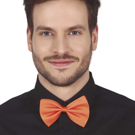 Fiestas Guirca Carnaval verkleed vlinderstrikje - oranje - polyester - volwassenen/unisex