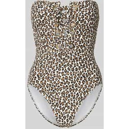 Badpak met vetersluiting model 'SMALL LEOPARD LACE UP ONE'