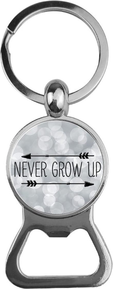 Bieropener Glas - Never Grow Up