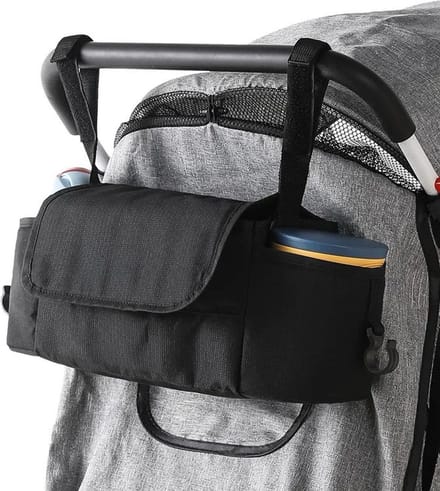 Kinderwagen Tas, Universeel Buggy Tas - Buggy Organizer - Zwart