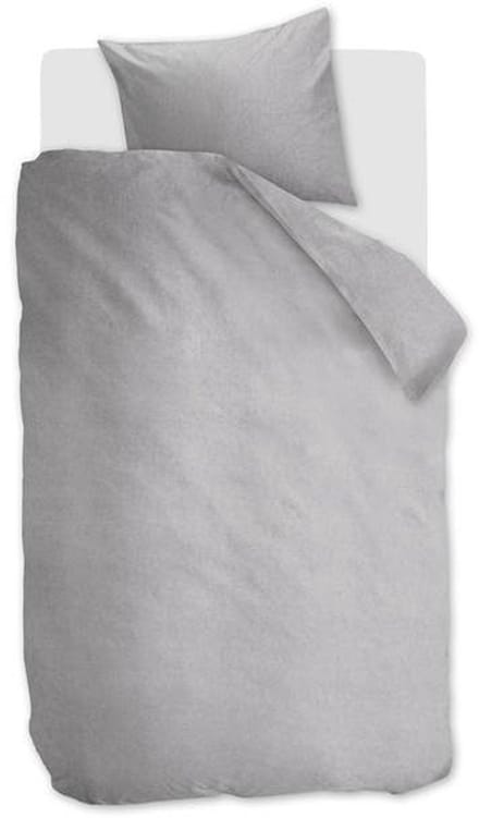 Snoozing Flanel Uni Dekbedovertrek - Eenpersoons - 140x200/220 cm - Light Grey