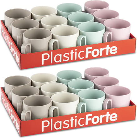 PlasticForte Drinkbekers - 24x - gekleurd - kunststof - 320 ml - onbreekbaar - Limonade bekers