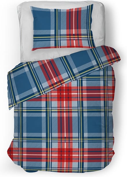 Snoozing Elien Dekbedovertrek - Eenpersoons - 140x200/220 cm - Blauw/Rood