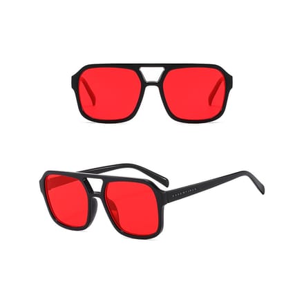 Ruby Essentials Zonnebril - Zonnebril - Rode Festival Bril - Bril Accessoire - Rode Bril - Unisex
