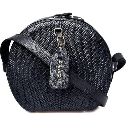 Roberta M Zwart Rundleer Tas