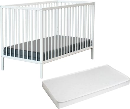 WEBABY - Houten babybedje ONE wit 60 x 120 cm