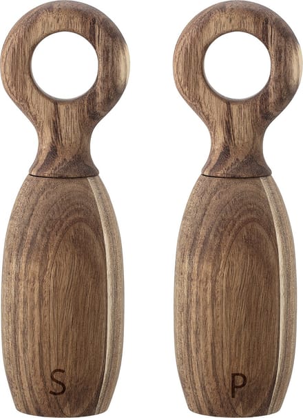 Bloomingville - Zout -en Pepermolen - Beige - Acacia - Set van 2