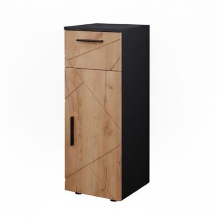 Vicco Irma Halfhoge kast – 30 x 81 cm Eik goud/antraciet