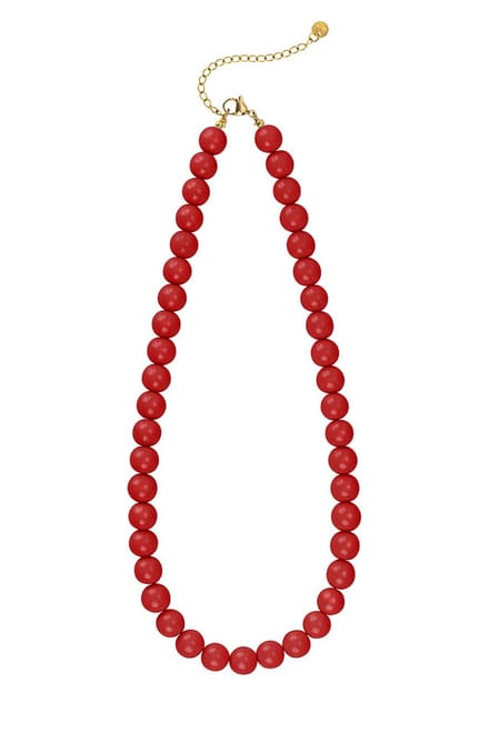 Bijoutheek Collier Kralen 10mm Statement Bordeaux