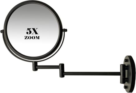 SPIEGEL METALEN SPIEGEL (VERLENGBAAR) MAT ZWART 20 CM 5X