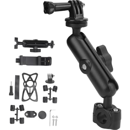 Actiecamera/Telefoon Motorfiets Stuurbevestiging Fiets Houder Beugel met Telefoonklem black