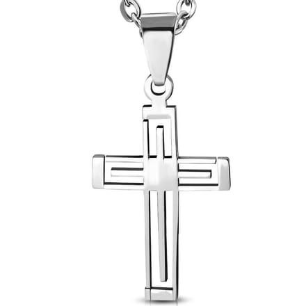 Amanto Ketting Dajo - 316L Staal - Kruis -  24x40mm - 50cm