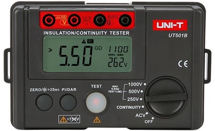 Isolatieweerstandstester 250V/500V/1000V voor professioneel gebruik