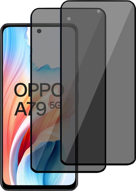 2x Privé Screenprotector geschikt voor OPPO A79 5G - Privacy Beschermglas - Privacy Proteqt+