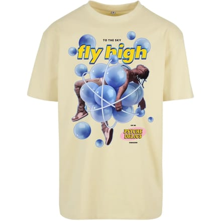 Mister Tee - Psychadellic Oversize Heren T-shirt - XL - Geel