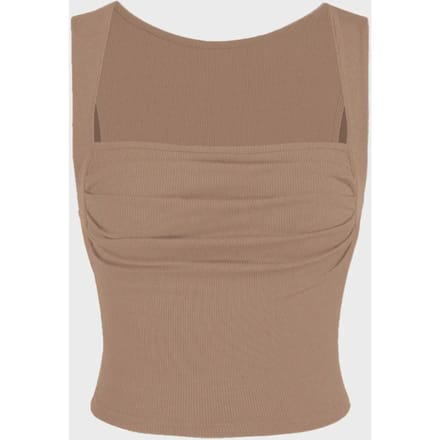 Gerimpelde Blouse met Vierkante Hals