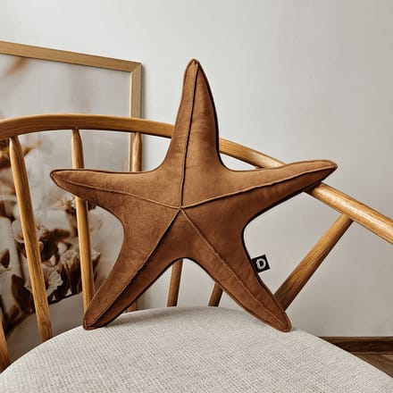 Decordruk VELVET - Sierkussen - Karmel - Grote Rozetvorm