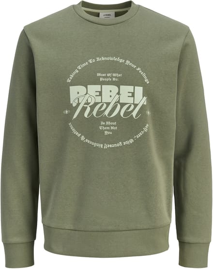 JJ Rebel Gray Crew Neck Sweater Heren - Maat M