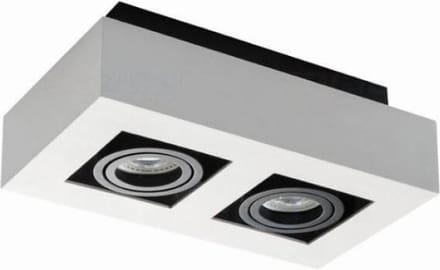 Moderne plafondspot tweevoudig wit 26833