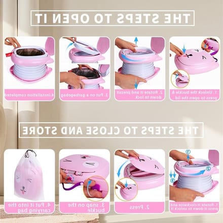 Draagbare Kinder Toiletpot, Opvouwbaar en Compact, Ideaal voor Reizen en Buitenactiviteiten