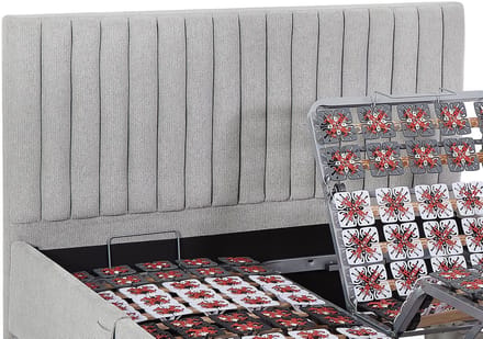 Vente-unique Bed met elektrische lattenbodem stof grijs 2 x 70 x 190 cm