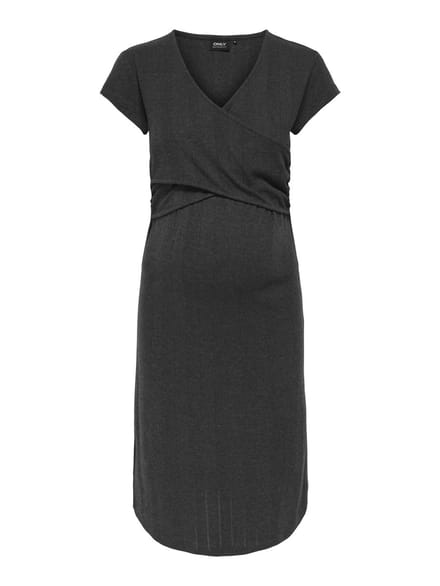 ONLY - OLMLARA S/S MATERNITY WRAP KNEE DRESS - Dames