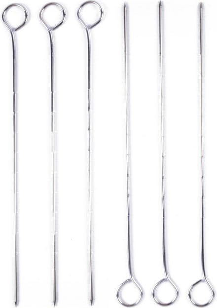 Benson Barbecue spiezen - 12x - metaal - 28 cm - BBQ vleespennen