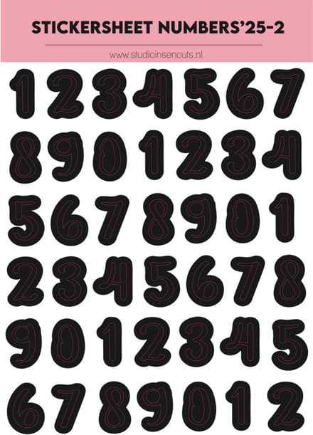 Stickervel Numbers-2 | Cijfers '25