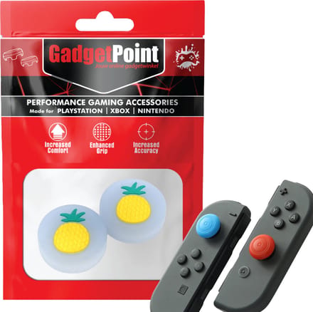 Gadgetpoint - Thumb Grips voor Nintendo Switch Joy-Con Controllers - Gaming Thumbgrips - Performance Anti-Slip Thumbsticks - Bescherming Accessoires - Fruit - Ananas grijs