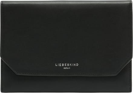 LIEBESKIND BERLIN Leren Koppeling Avondtas Lora Calf Optic Pouch Black Zwart