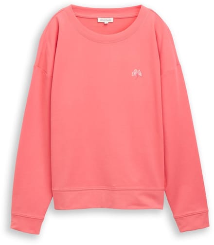 Tom Tailor - Sweatshirt met print op de rug - Maat S - soft coral pink