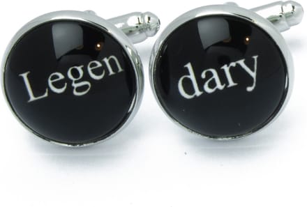 Manchetknopen - Tekst Legendary Legen Dary Zwart Wit