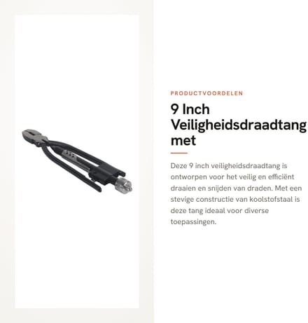Dailygoods - 9 Inch Veiligheidsdraadtang met Draadvergrendeling