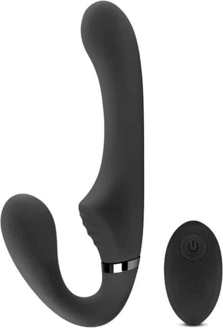 No-Parts - Avery Strapless Strapon Vibrerende Dildo 22 cm - Zwart