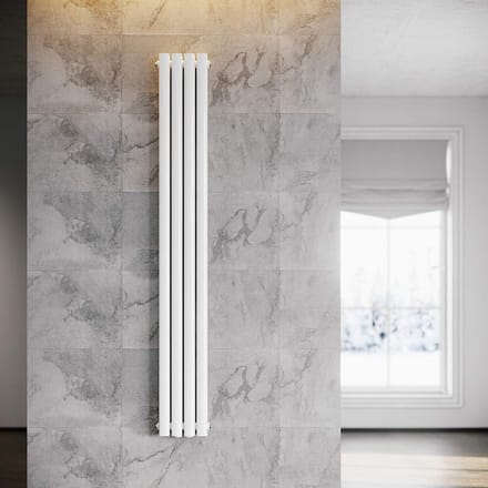 Verticale radiator - Paneelradiator design - Ruimte verwarmen - Dubbellaags staal - 1800x236mm - Wit