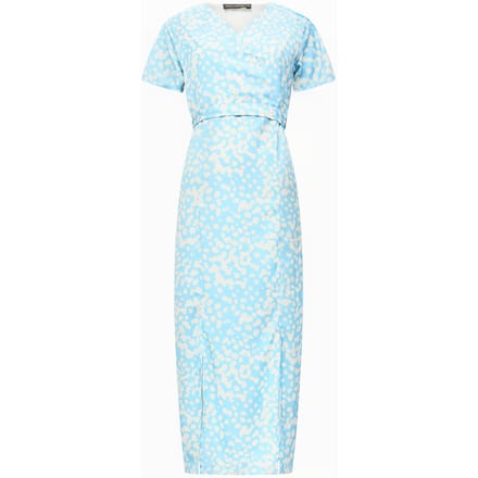 French Connection Aimee Wrap Ss Dress Cornflower / Ecru Größe: 10 | Midikleider Outlet | Damen | Braun