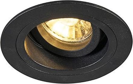QAZQA Chuck R - Inbouwspot - 1 lichts - 92 mm - zwart