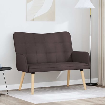 vidaXL - 2-Zits - Sofa - Donkerbruin - 115 - x - 61 - x - 87 - cm - Stof