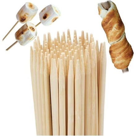 Satéprikkers - set van 100 - extra lang - hout - Ø 8 mm