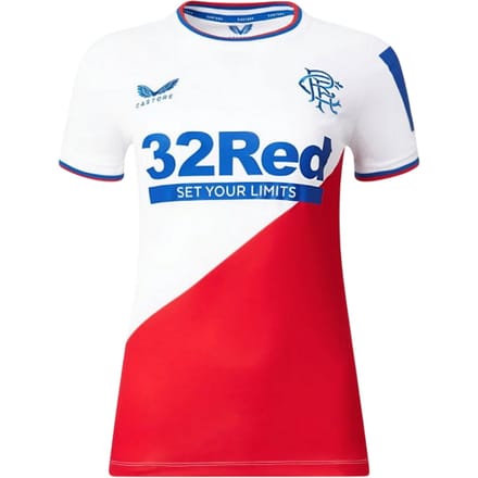 Castore Dames/Dames 2023 Rangers FC Weg-shirt (Wit, Rood)