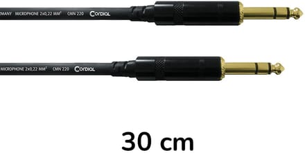 Cordial CFM 0.3 VV - Stereo jack - jack kabel, 30 cm.