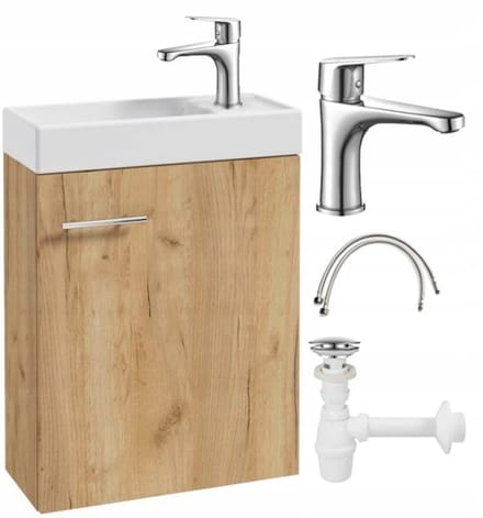 Deftrans - Badkamerkast met Wastafel - Hangend - Dąb Craft - 50x70