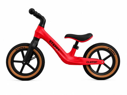 Stappy Classic Loopfiets Rood - 12 inch luchtbanden - vanaf 2 jaar - 3kg - verstelbare zadel